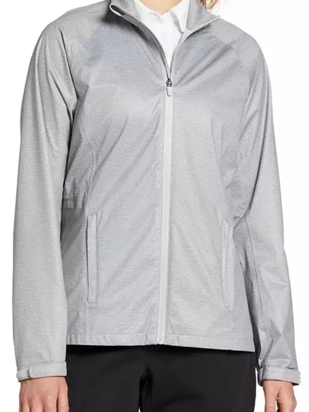Walter Hagen P11 Light Gray Women's Lightweight Rain Zip-Front Jacket Size 2X